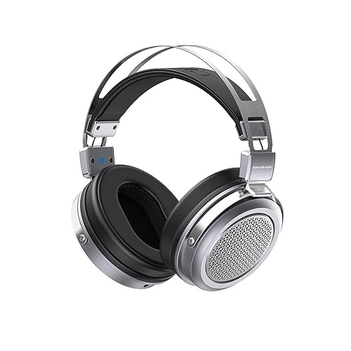 FiiO/JadeAudio JT1 Professional Studio Headphones for Recording Gaming Headset with Microphone, 50mm Diaphragms, Hi-Res Music Studio Headset - Gray