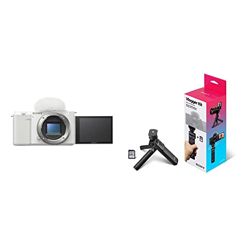 Sony Alpha ZV-E10 - APS-C Interchangeable Lens Mirrorless Vlog Camera & Vlogger Accessory Kit White - White - Camera Only - w/ Vlogger Accessory Kit