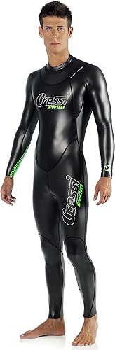 Cressi Triton Man all in One Swim Wetsuit 1.5mm, Muta Uomo Monopezzo da Nuoto, Neoprene Alta Densita Glide Skin - XXL/6 - Nero/Verde