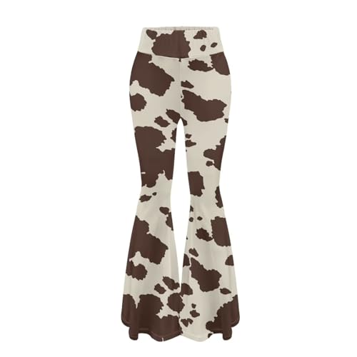 YEXIATODO Womens Flare Leggings Flare Sweatpants Women Butt Lift Yoga Pants - Medium - Brown Cow Pattern