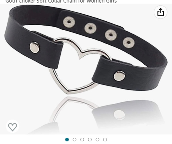  Heart PU Leather Choker Necklace