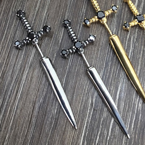 Metal Alt Dagger Earrings
