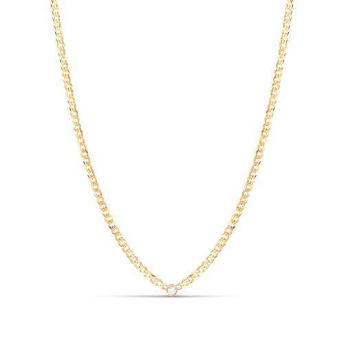Diamond Bezel Choker Necklace - 14K Yellow Gold