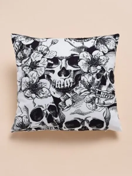 Skull Print Cushion Cover Without Filler