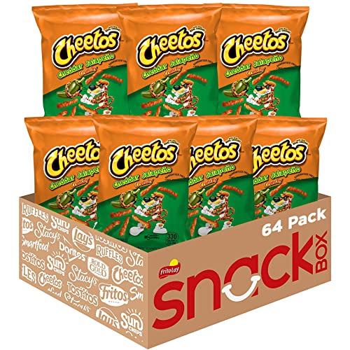 Cheetos Cheese Flavored Snacks, Cheddar Jalapeno Crunchy, 2 Ounce (Pack of 64) - Cheddar Jalapeno - 2 Ounce (Pack of 64)