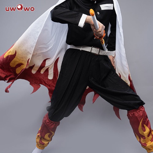【In Stock】Uwowo Plus Size Demon Slayer: Kimetsu no Yaiba Cosplay Rengoku Kyoujurou Costume Kimetsu no Yaiba Costume - Set B: S (Uniform+belt)