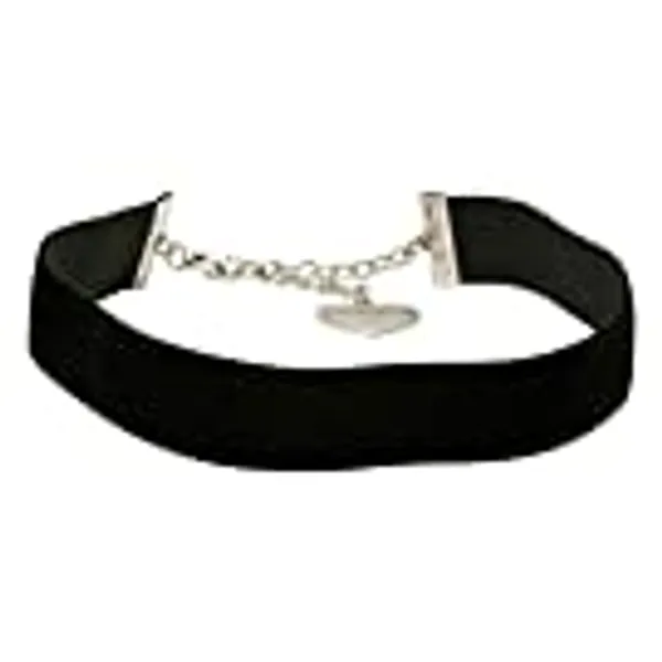 Alpenflüstern Trachten-Samt-Kropfband breit - Trachtenkette enganliegend, Kropfkette elastisch, eleganter Damen-Trachtenschmuck, Samtkropfband in traditionellen Farben DHK199