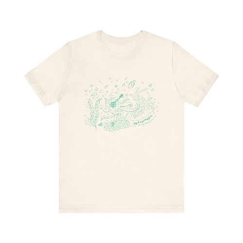 Green Octopus T-shirt | Natural / S