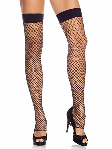 Leg Avenue Women's Fishnet Thigh High Leg Warmers, Black Industrial Net, One Size