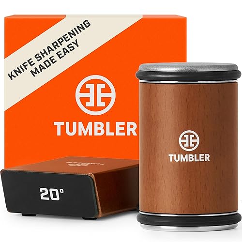 The Original Tumbler Rolling Knife Sharpener™ - Knife Sharpening Made Easy - Rolling Knife Sharpener Tool for Kitchen Knives - Knife Sharpener Kit Offers 15 & 20 Degree Sharpening - 15 & 20 Degree Sharpening