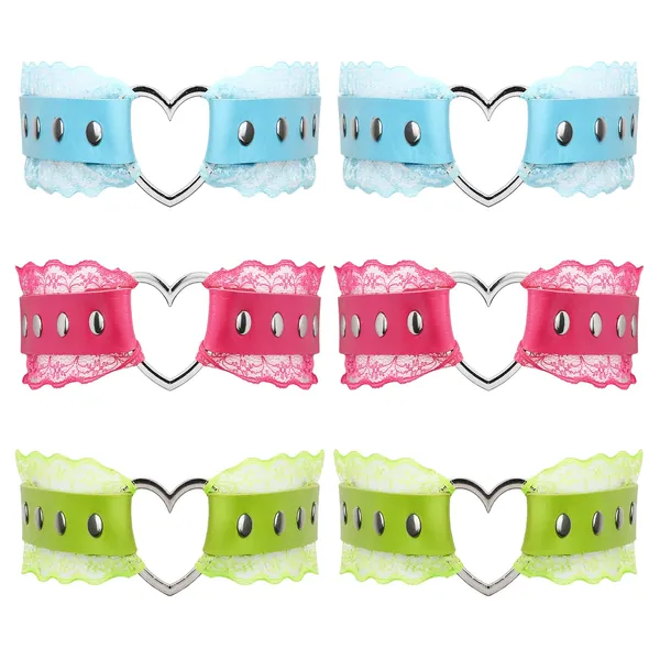 NEWITIN 6 Pieces Adjustable Harness Garter Belts PU Leather Leg Garters for Thigh Highs Socks Gothic Punk Garters Leg Ring