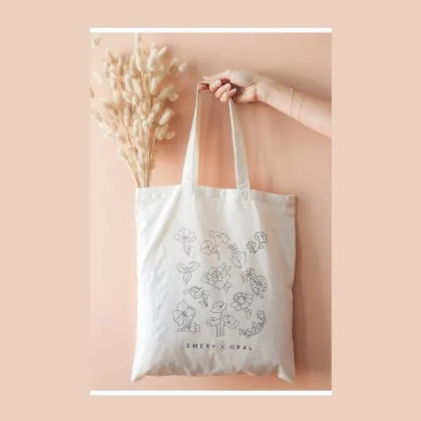 Birthflower Canvas Tote  Shopping Bag  Market Bag  Eco | Etsy