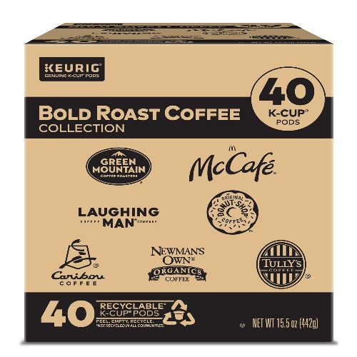 Keurig Bold Roast Coffee Collection, Single -Serve K-Cup Pods Variety Pack, 40 Count - Bold Roast Variety 40 Count (Pack of 1)