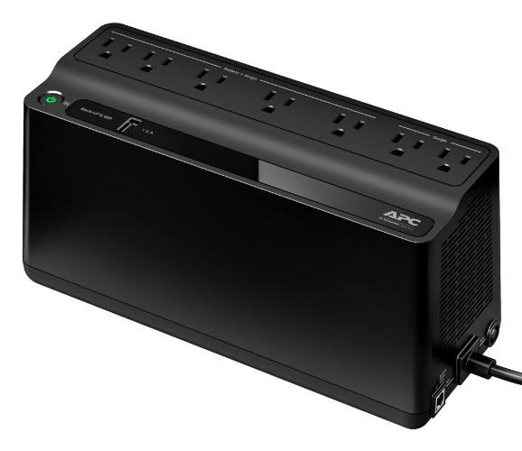 APC UPS Battery Backup and Surge Protector, 600VA Backup Battery Power Supply, BE600M1 Back-UPS with USB Charger Port - 600VA UPS Plus USB Charger