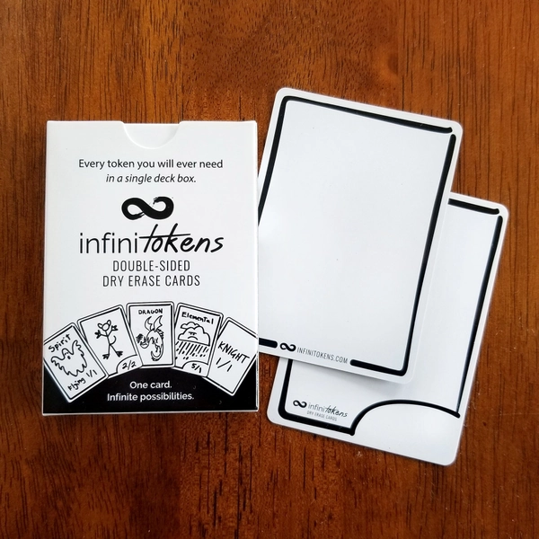 Dry Erase Cards/Tokens - 25-Pack (Double-Sided, Erasable, Reusable Tokens/Proxies for games like MTG, or Prototyping Games)