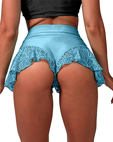 BZB Women's Cut Out Yoga Shorts Scrunch Booty Hot Pants High Waist Gym Workout Active Butt Lifting Sports Leggings
