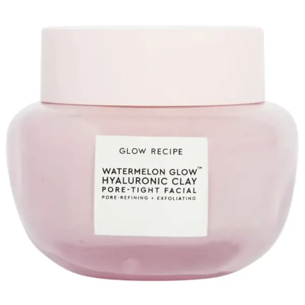 Glow Recipe Watermelon Glow Hyaluronic Pore-Tight Clay Facial Mask - Hyaluronic Acid + Bentonite Clay Pore Minimizer PHA & BHA Exfoliant Mask for All Skin Types (2.03oz/60mL)