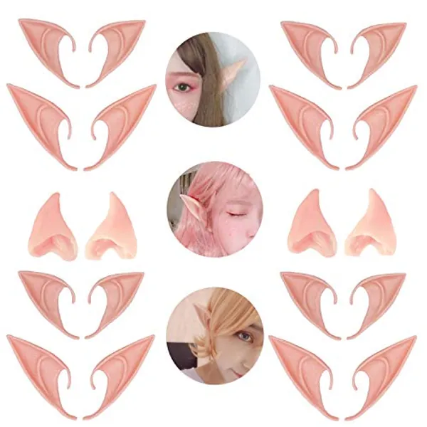 Kbraveo Fairy Pixie Elf Ears,Latex Pointy Ears,Cosplay Ears for Cosplay Halloween Christmas Any Themed Party……