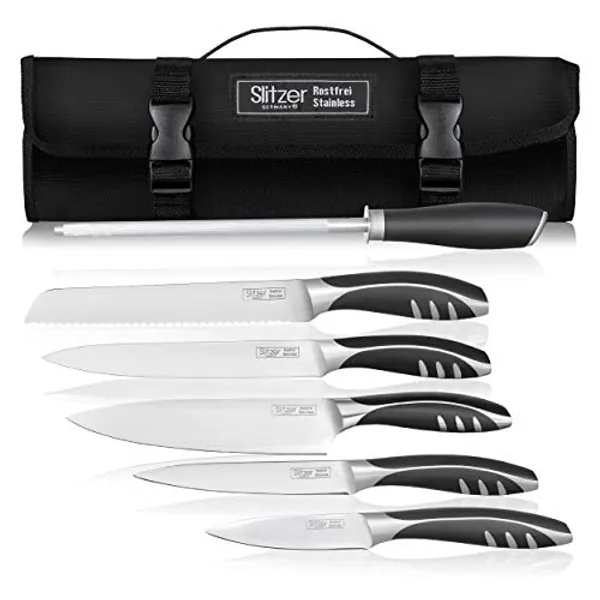 Slitzer Germany 7-Piece Chef's Knife Set, Ergonomically Designed, Professional Grade Chef Knives, Great addition to any kitchen