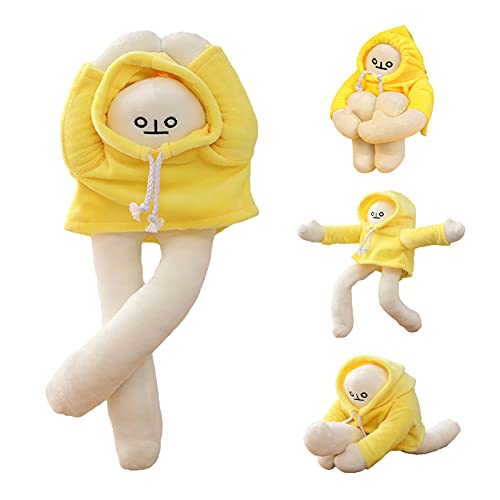 SENCU Plush Banana Man Toys,Weird Banana Stuffed Animals Doll with Magnet,Funny Changeable Plush Pillow Decompression Toy Gifts for Boys Girls Birthday Party Christmas (Yellow 7in)… - Small