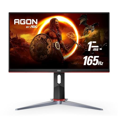 AOC 24G2SP 24" Frameless Gaming Monitor, Full HD IPS, 165Hz, 1ms, Height Adjustable Stand ,Black - 24 inch | Full HD | 165hz - IPS panel