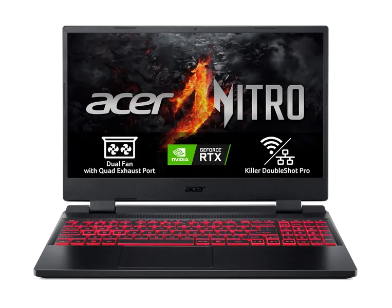 Acer Nitro 5 AN515-46-R082 15,6" Full HD IPS 144 Hz bärbar dator gaming (AMD Ryzen 7, 16 GB RAM, 512 GB SSD, Nvidia GeForce RTX 3050, utan operativsystem) Färg svart QWERTY-tangentbord