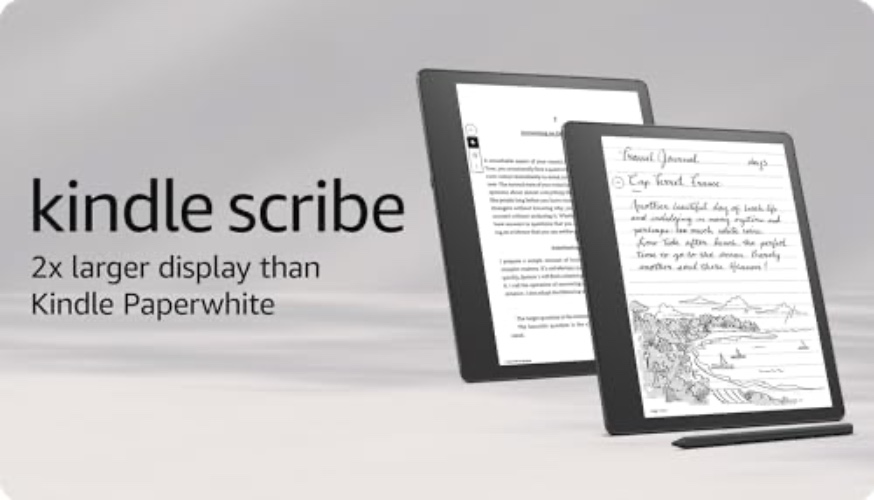 Amazon Kindle Scribe, 16 GB (newest gen) - 10.2” 300 ppi Paperwhite display, a Kindle and a notebook all in one, convert notes to text and share, includes Premium Pen - Premium Pen - 16 GB - Without Kindle Unlimited