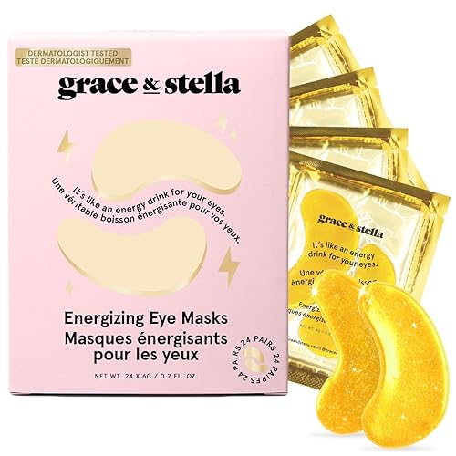 grace & stella Under Eye Mask - Christmas Gifts for Women, Gifts for Mom, Under Eye Patches to Reduce Dark Circles, Puffy Eyes, Eye Bags, Wrinkles, Stocking Stuffers for Women, Vegan (24 Pairs, Gold) - Gold (24 Pairs)