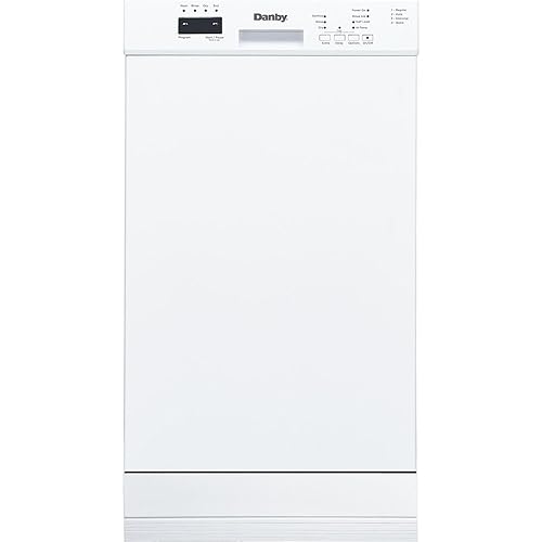 Danby DDW18D1EW 18" Wide Built-in Dishwasher in White 10 place setting capacity with silverware basket ENERGY STAR® compliant and low water consumption