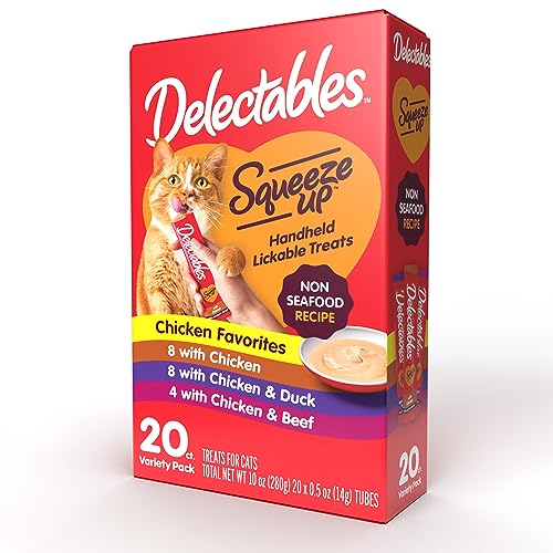 Delectables Squeeze Up Non-Seafood Variety Pack Lickable Cat Treat, 20 Count (Pack of 1) - Chicken Variety - 0.5 Ounce (Pack of 20)