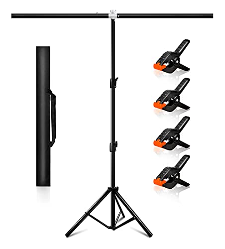 ManaPina Backdrop Stand 2 x 2m, Adjustable Photo Backdrop Stand Kit, Backdrop Frame for Photography, Streaming, Zoom, Video, Party Decoration - Single