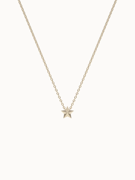 Solid Gold Star Necklace - Yellow Gold