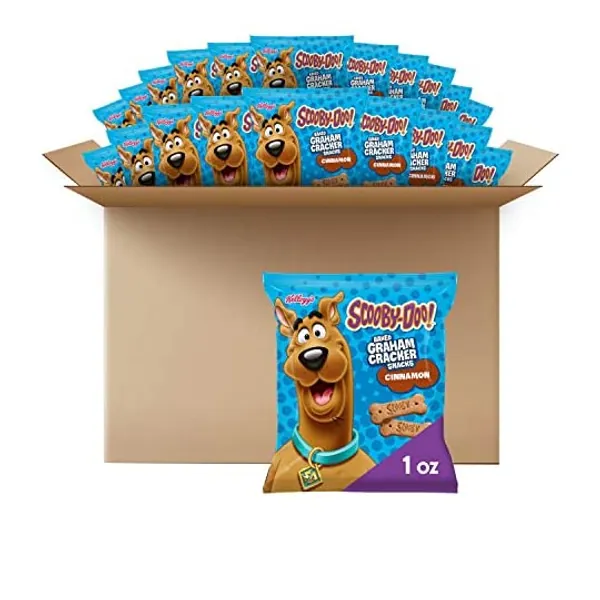 
                            Kellogg's Scooby-Doo! Graham Cracker Snacks, Cinnamon, Made with Whole Grain 1 oz Bag (40 Bags)
                        