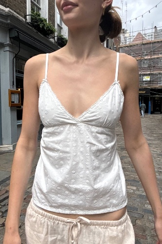 Edith Floral Tank | White / XS/S