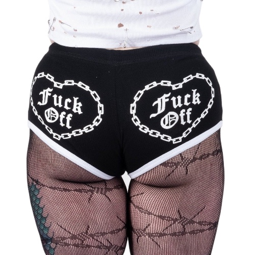 F Off The Damn Chain Short Shorts - L / Black/White