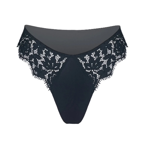 Frisson Hi Leg Panty Black - L / Black