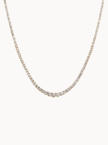 Classic Round Diamond Tennis Necklace - Medium 12.20cts (3mm)
