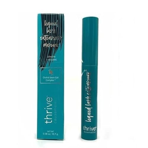 New Mascara Liquid for Thrive Lash Extensions Mascara, Premium Waterproof Smudge-Proof Natural No Clumping Thick and Slender Lasting All Day (Rich Black 10.7g） - Rich black - 0.38 Fl Oz (Pack of 1)