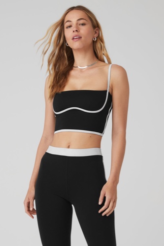Airbrush Streamlined Bra Tank - Black/White | Black/White / S