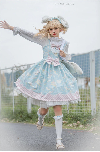 Candy Kawaii Lolita Dress - Blue Cinnamoroll Dress / M