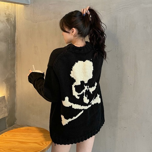 Black Skull Sweater
