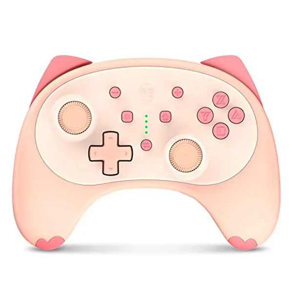IINE Cute Switch Controller, Bluetooth Cartoon Kitten Nintendo Switch Controllers Wireless, Kawaii Light Switch Gaming PC Controller with TURBO/Double Vibration Function