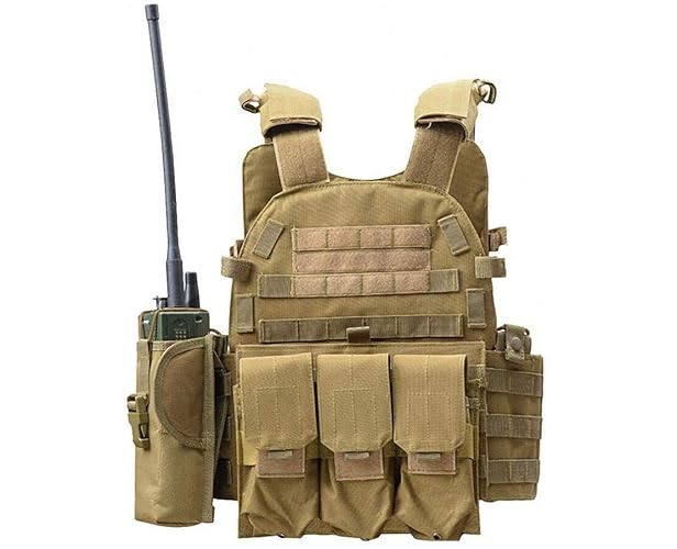 Invenko Trainning Tactical Airsoft Paintball Combat Swat Assault Army Shooting Hunting Outdoor Molle Police Vest - Htan