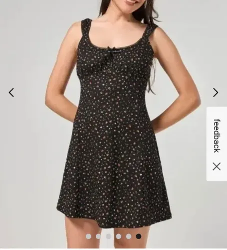Short black flowery dress
