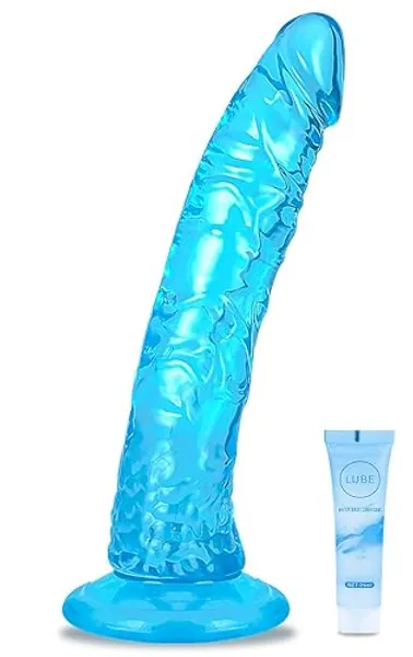 7.87‘’ Dildo,Realistic Dildos,Sex Toy, Dildos with Human Safety Material, Adult sexs Toy with Powerful Suction Cups, Anal Dildo for Women/Men/Gay, Adult Toys for Couples Beginer(Blue)