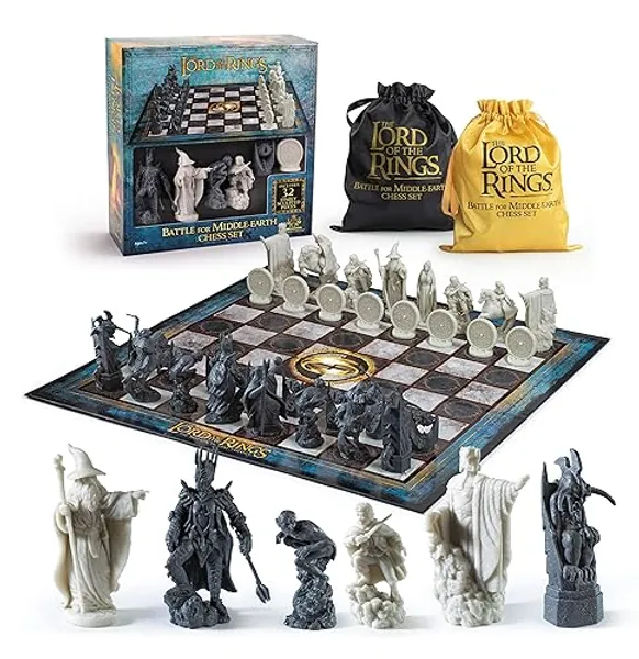 The Noble Collection The Lord of the Rings - Chess Set: Battle for Middle-Earth,Black, For 5 Players