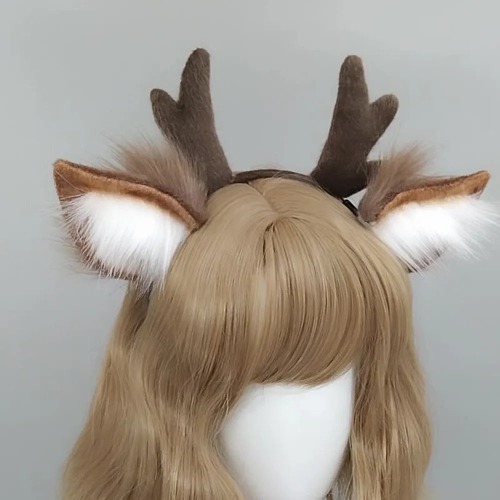 Reindeer Antler Hairband - Brown