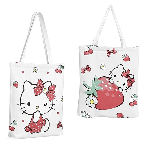ETHORY Hello Kitty Tote Bag,Hello Kitty Canvas Bag,Hello Kitty School Supplies Tote Bag,Hello Kitty Lunch Bag,Hello Kitty Gift Bag kitty Decoration Brithday Gift etc.