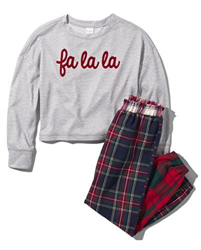 Sugar & Jade Girls' Teen Long Sleeve T-Shirt and Jogger Pants Pajama Set - Large - Falala