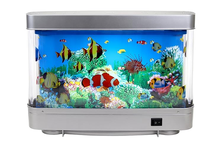 Lightahead Artificial Aquarium: Fascinating Moving Pictures of Fish in Tank Decorative Sensory Aquarium Lamp Virtual Ocean in Motion (Marine Life A) - Marine Life A